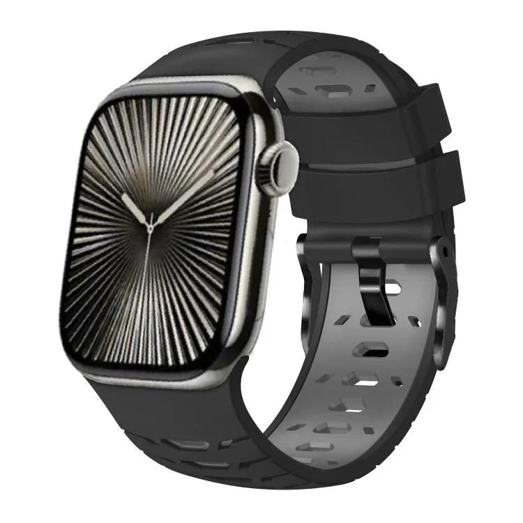 台形ツートンカラーシリコンウォッチバンド、Apple Watch 46mm / 49mm / 45mm / 44mm 用