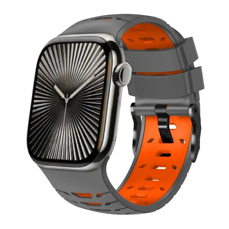 台形ツートンカラーシリコンウォッチバンド、Apple Watch 46mm / 49mm / 45mm / 44mm 用