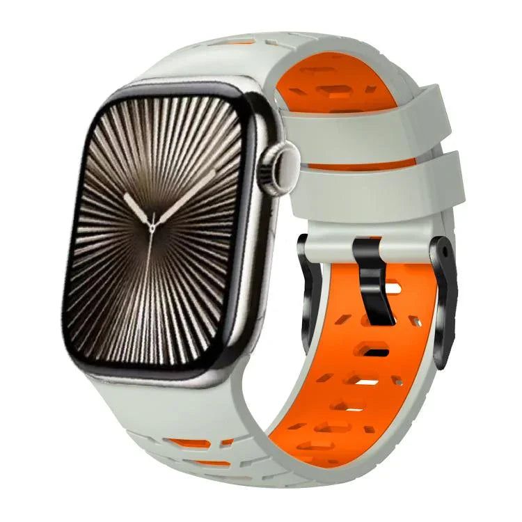 台形ツートンカラーシリコンウォッチバンド、Apple Watch 46mm / 49mm / 45mm / 44mm 用