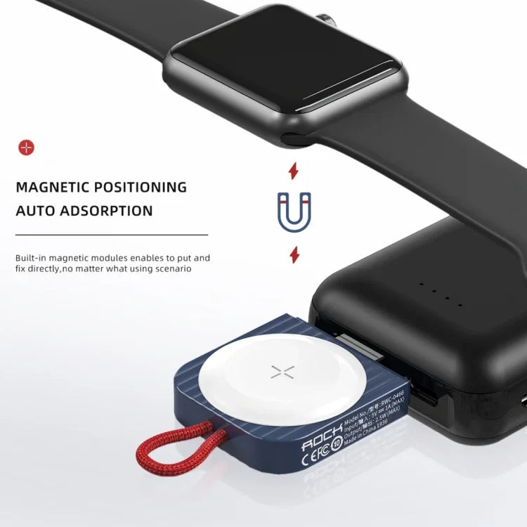 ROCK W26 ポータブル磁気ワイヤレス充電器 Apple Watch用 Type-Cインターフェース、W26 Type-Cインターフェース