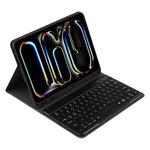 カラフルバックライトBluetoothキーボードレザータブレットケース、iPad Air 11 2024 / Air 11 2025用、iPad Air 5 / Air 4 10.9用