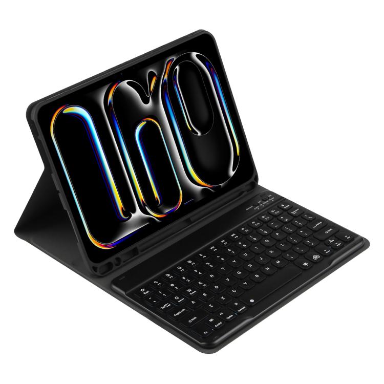 カラフルバックライトBluetoothキーボードレザータブレットケース、iPad Air 11 2024 / Air 11 2025用、iPad Air 5 / Air 4 10.9用