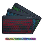 カラフルバックライトBluetoothキーボードレザータブレットケース、iPad Air 11 2024 / Air 11 2025用、iPad Air 5 / Air 4 10.9用
