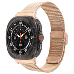 一体型バックル型エンボス加工ミラネーゼメタルウォッチバンド、Samsung Galaxy Watch Ultra 47mm / Ultra 2025用