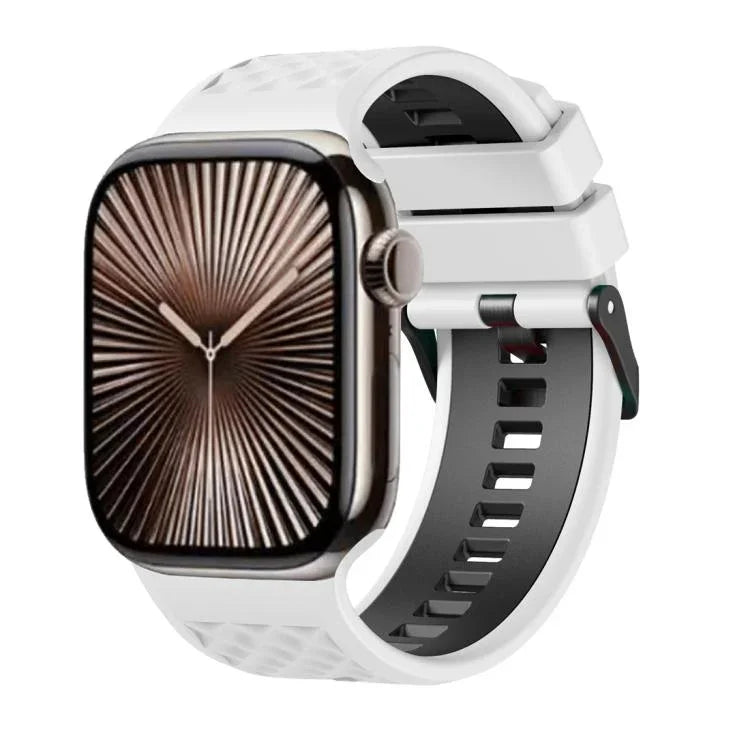 ダイヤモンドテクスチャーツートンカラーシリコンウォッチバンド、Apple Watch 46mm / 49mm / 45mm / 44mm 用