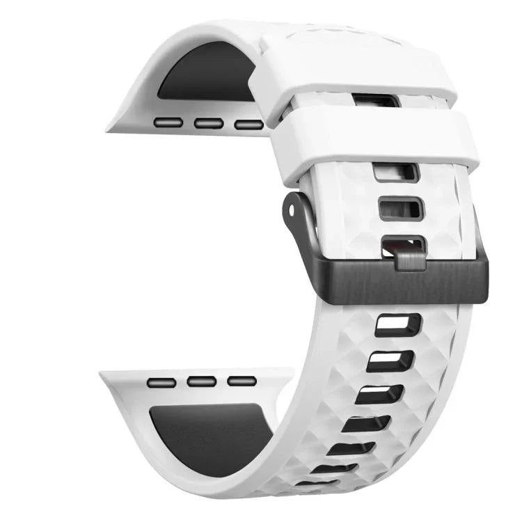 ダイヤモンドテクスチャーツートンカラーシリコンウォッチバンド、Apple Watch 46mm / 49mm / 45mm / 44mm 用