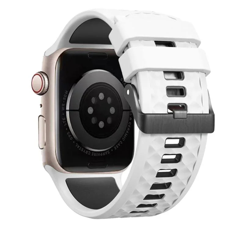ダイヤモンドテクスチャーツートンカラーシリコンウォッチバンド、Apple Watch 46mm / 49mm / 45mm / 44mm 用