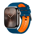 ダイヤモンドテクスチャーツートンカラーシリコンウォッチバンド、Apple Watch 46mm / 49mm / 45mm / 44mm 用