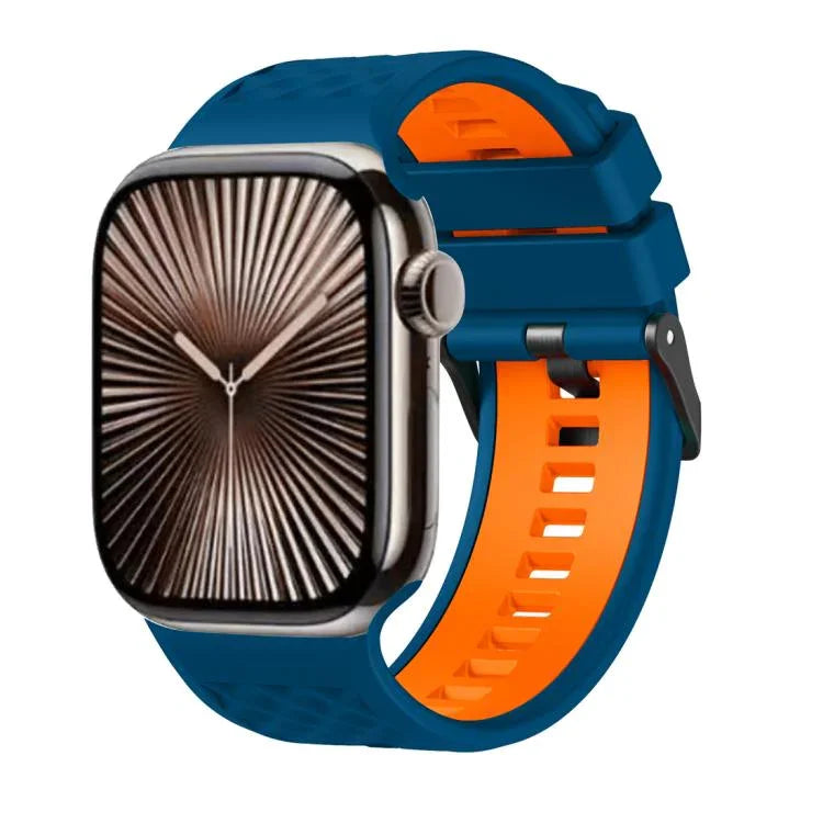 ダイヤモンドテクスチャーツートンカラーシリコンウォッチバンド、Apple Watch 46mm / 49mm / 45mm / 44mm 用