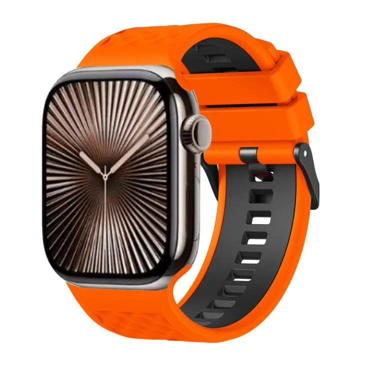 ダイヤモンドテクスチャーツートンカラーシリコンウォッチバンド、Apple Watch 46mm / 49mm / 45mm / 44mm 用