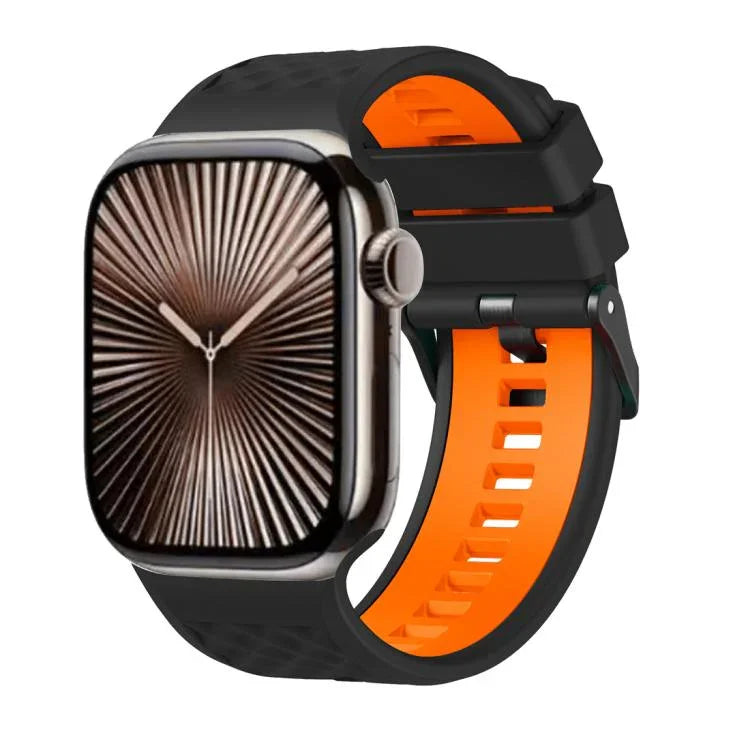 ダイヤモンドテクスチャーツートンカラーシリコンウォッチバンド、Apple Watch 46mm / 49mm / 45mm / 44mm 用