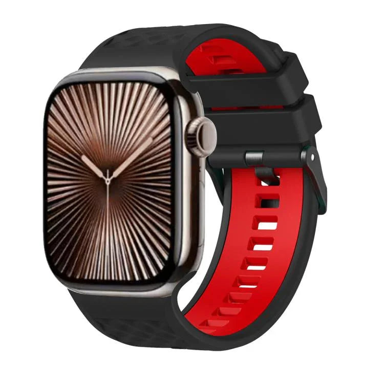 ダイヤモンドテクスチャーツートンカラーシリコンウォッチバンド、Apple Watch 46mm / 49mm / 45mm / 44mm 用