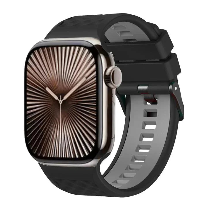 ダイヤモンドテクスチャーツートンカラーシリコンウォッチバンド、Apple Watch 46mm / 49mm / 45mm / 44mm 用