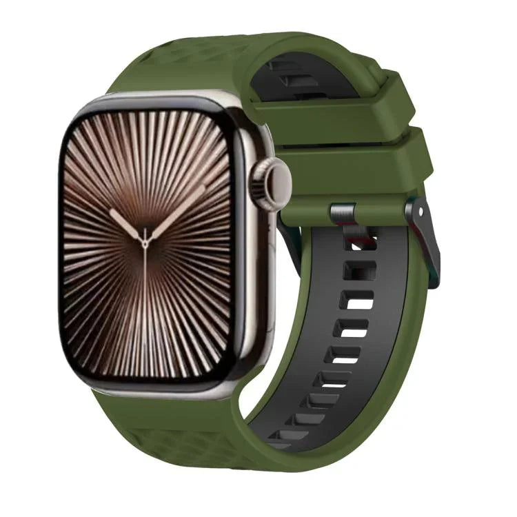 ダイヤモンドテクスチャーツートンカラーシリコンウォッチバンド、Apple Watch 46mm / 49mm / 45mm / 44mm 用