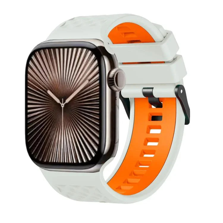 ダイヤモンドテクスチャーツートンカラーシリコンウォッチバンド、Apple Watch 46mm / 49mm / 45mm / 44mm 用