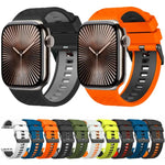 ダイヤモンドテクスチャーツートンカラーシリコンウォッチバンド、Apple Watch 46mm / 49mm / 45mm / 44mm 用