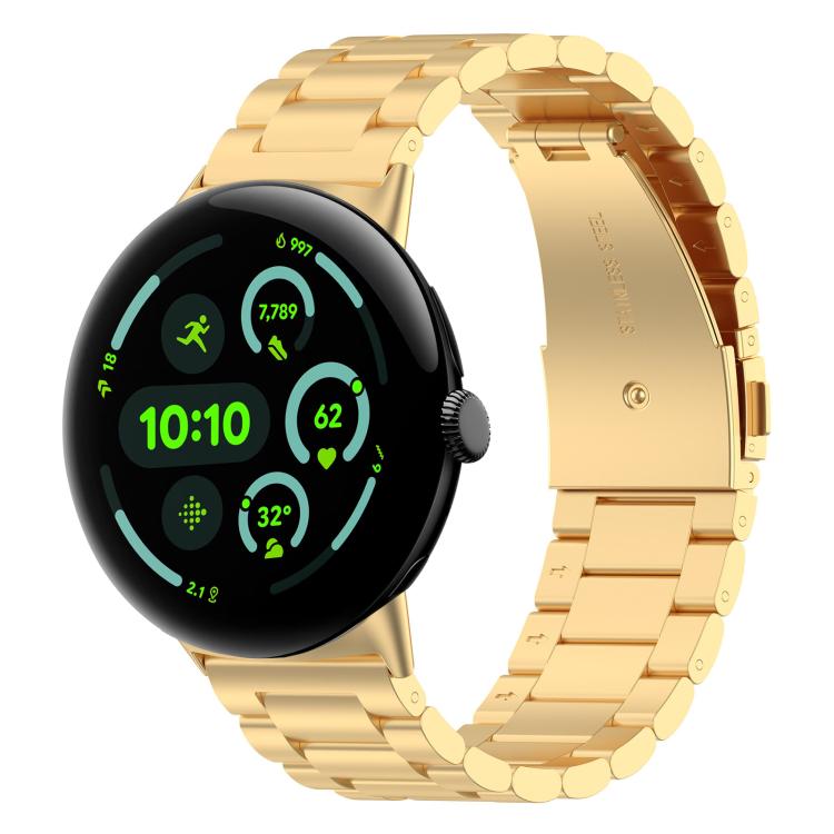 xDfind 三連ビーズ クイックリリース メタルウォッチバンド、Google Pixel Watch 4 / 3 45mm用、Google Pixel Watch 4 / 3 / 2 / 1 41mm用