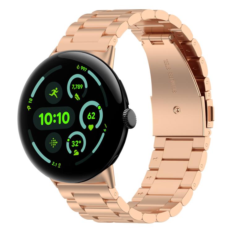 xDfind 三連ビーズ クイックリリース メタルウォッチバンド、Google Pixel Watch 4 / 3 45mm用、Google Pixel Watch 4 / 3 / 2 / 1 41mm用