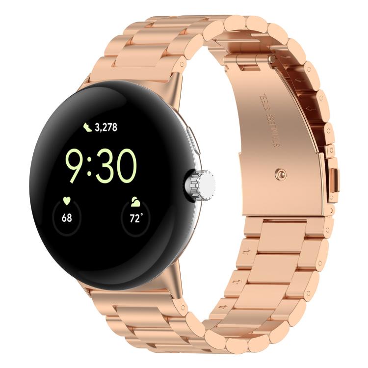 xDfind 三連ビーズ クイックリリース メタルウォッチバンド、Google Pixel Watch 4 / 3 45mm用、Google Pixel Watch 4 / 3 / 2 / 1 41mm用