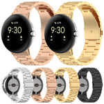 xDfind 三連ビーズ クイックリリース メタルウォッチバンド、Google Pixel Watch 4 / 3 45mm用、Google Pixel Watch 4 / 3 / 2 / 1 41mm用
