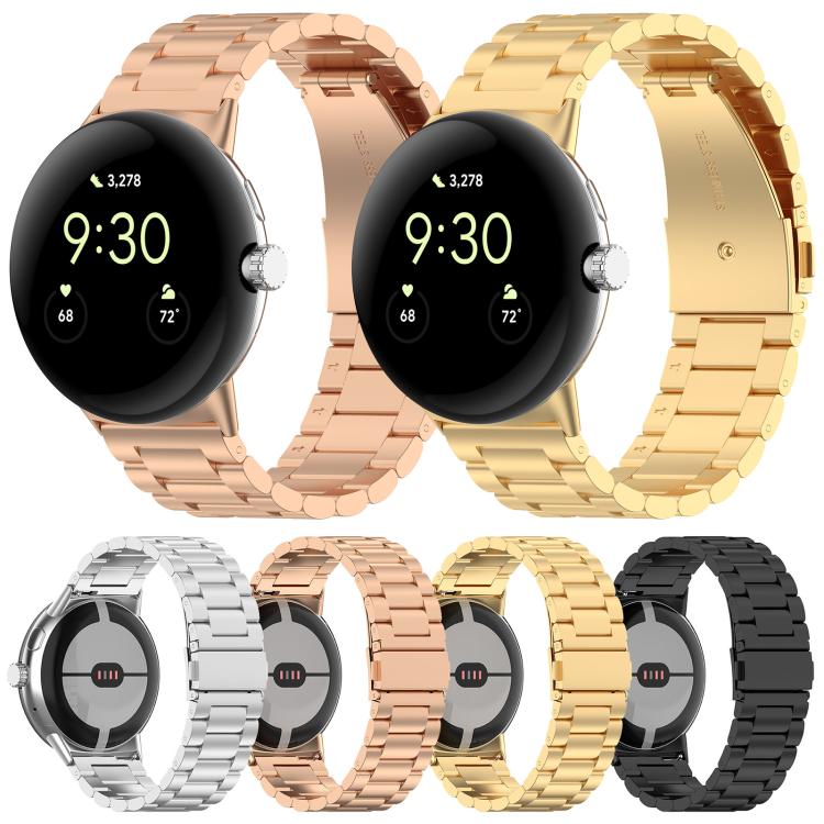 xDfind 三連ビーズ クイックリリース メタルウォッチバンド、Google Pixel Watch 4 / 3 45mm用、Google Pixel Watch 4 / 3 / 2 / 1 41mm用