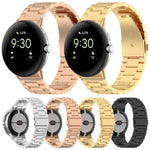 xDfind 三連ビーズ クイックリリース メタルウォッチバンド、Google Pixel Watch 4 / 3 45mm用、Google Pixel Watch 4 / 3 / 2 / 1 41mm用