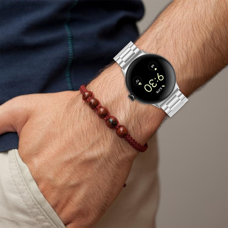 xDfind 三連ビーズ クイックリリース メタルウォッチバンド、Google Pixel Watch 4 / 3 45mm用、Google Pixel Watch 4 / 3 / 2 / 1 41mm用