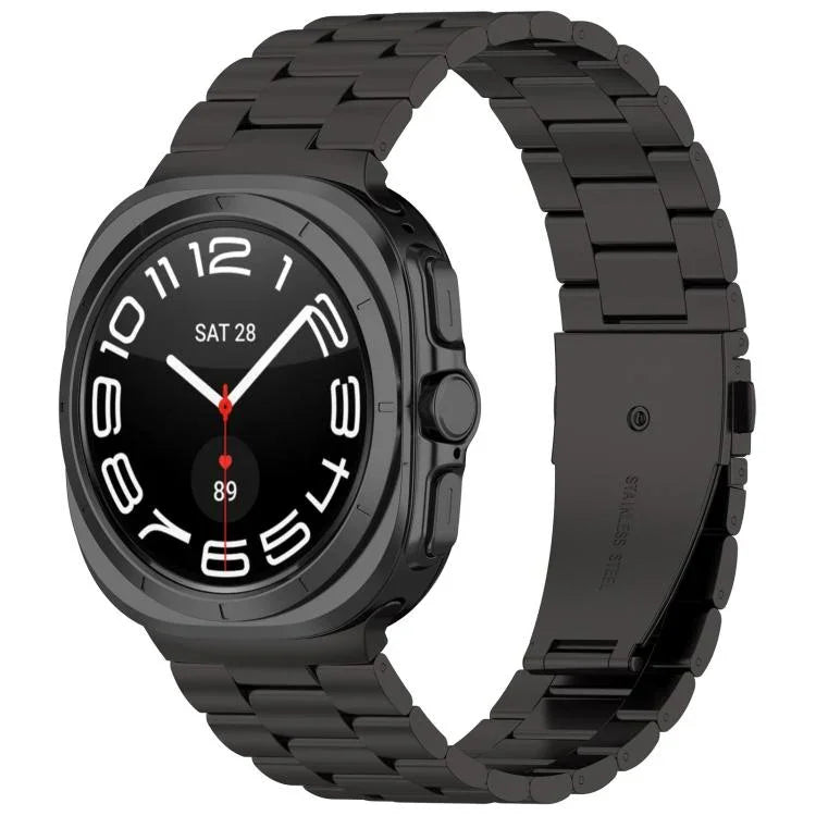 xDfind 三連ビーズメタルウォッチバンド、Samsung Galaxy Watch Ultra 47mm用、Samsung Galaxy Watch 7 / FE / 6 / 5 / 4用、Samsung Galaxy Fit3用
