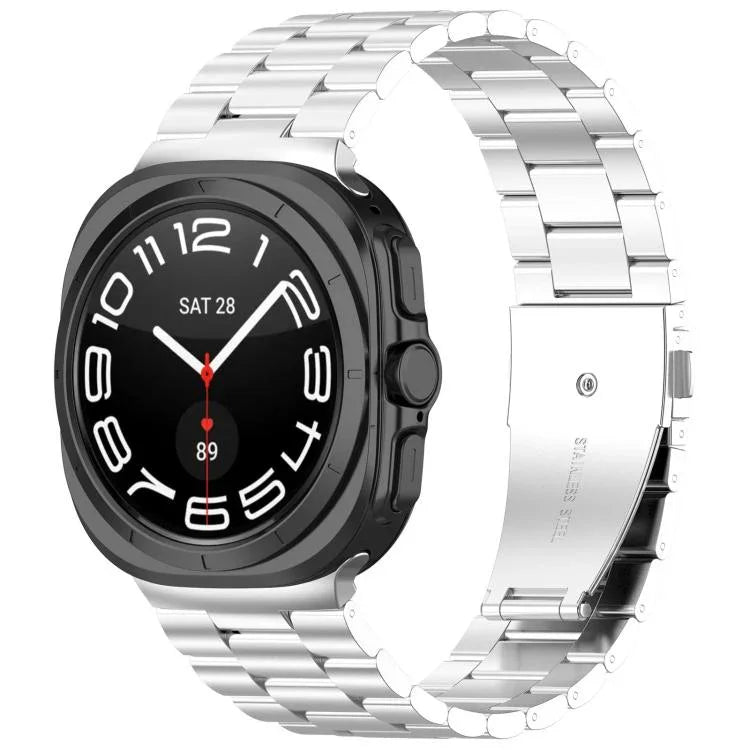 xDfind 三連ビーズメタルウォッチバンド、Samsung Galaxy Watch Ultra 47mm用、Samsung Galaxy Watch 7 / FE / 6 / 5 / 4用、Samsung Galaxy Fit3用