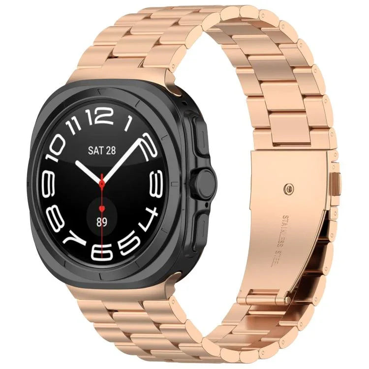 xDfind 三連ビーズメタルウォッチバンド、Samsung Galaxy Watch Ultra 47mm用、Samsung Galaxy Watch 7 / FE / 6 / 5 / 4用、Samsung Galaxy Fit3用