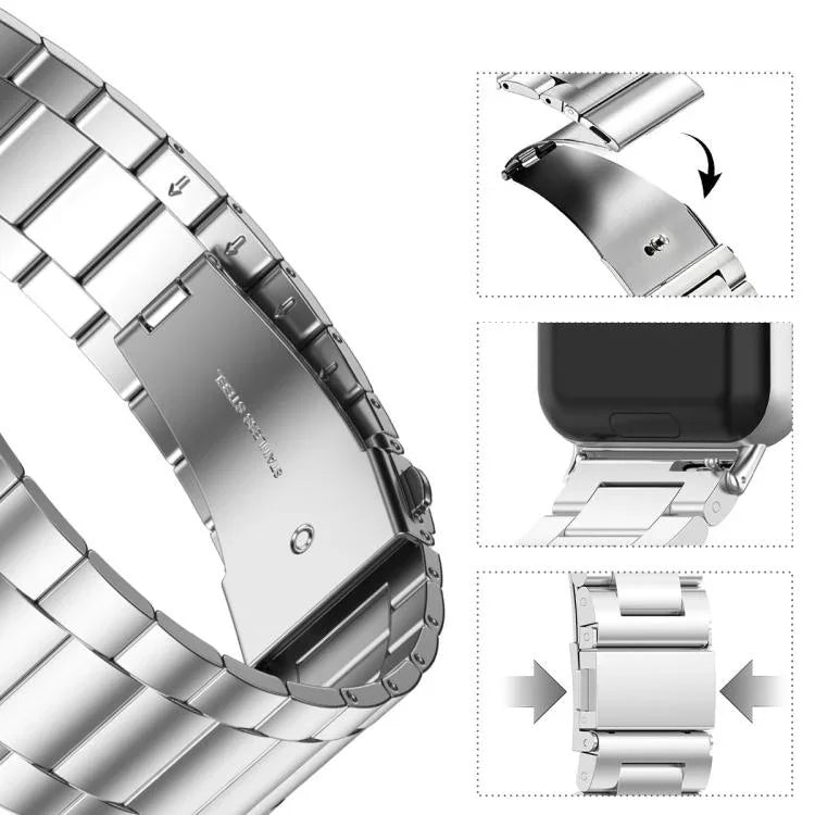 xDfind 三連ビーズメタルウォッチバンド、Samsung Galaxy Watch Ultra 47mm用、Samsung Galaxy Watch 7 / FE / 6 / 5 / 4用、Samsung Galaxy Fit3用