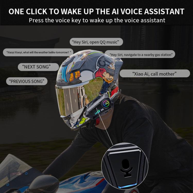 SOMAN バイク用ヘルメット Bluetooth ヘッドセット ステレオボイスマイク、M6-ハードマイク、M6-ソフトマイク