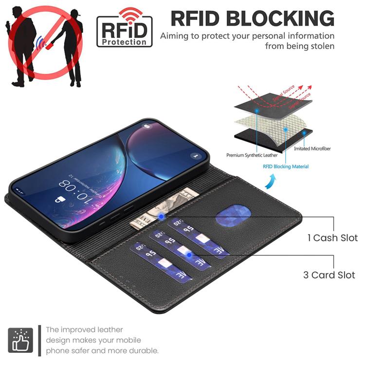 ライチテクスチャ RFID 防盗レザー電話ケース、iPhone 17 Pro Max 用、iPhone 17 Pro 用、iPhone 17 用、iPhone Air 用