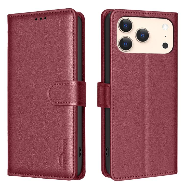 ライチテクスチャ RFID 防盗レザー電話ケース、iPhone 17 Pro Max 用、iPhone 17 Pro 用、iPhone 17 用、iPhone Air 用