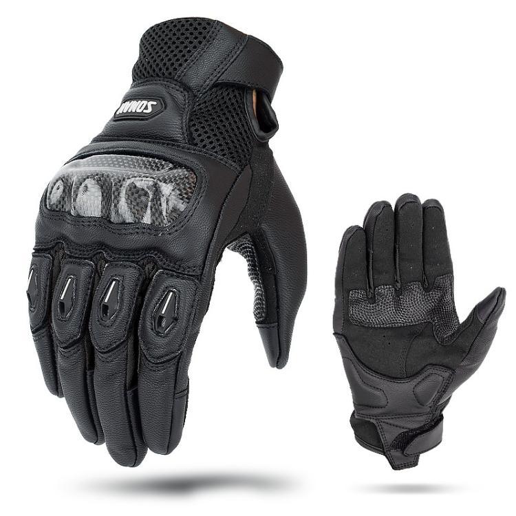 SOMAN MG21 バイク用シープスキンカーボンファイバーグローブ オフロード用滑り止めグローブ、M、L、XL、XXL