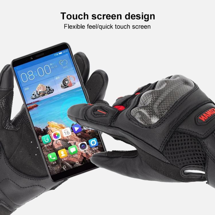 SOMAN MG21 バイク用シープスキンカーボンファイバーグローブ オフロード用滑り止めグローブ、M、L、XL、XXL