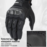 SOMAN MG21 バイク用シープスキンカーボンファイバーグローブ オフロード用滑り止めグローブ、M、L、XL、XXL