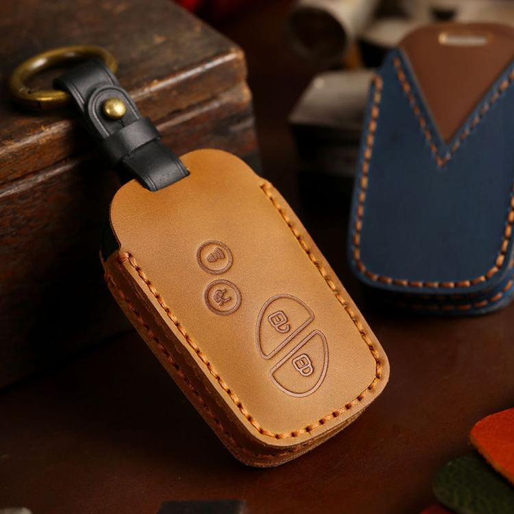 For Lexus RX270 / ES240 / LX570 Hallmo Crazy Horse Cowhide Car Key Protection Cover, For Lexus RX270 3-button, For Lexus RX270 4-button