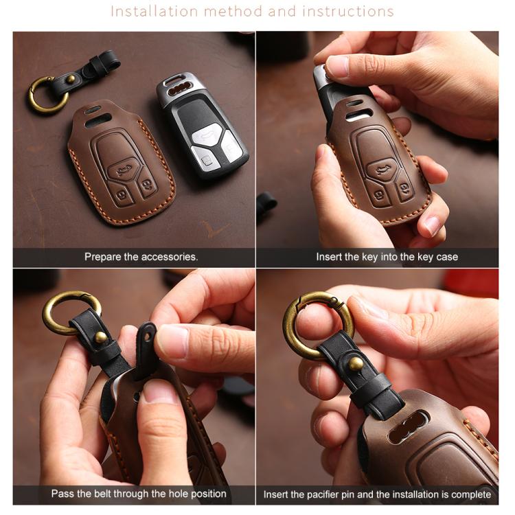 For Lexus RX270 / ES240 / LX570 Hallmo Crazy Horse Cowhide Car Key Protection Cover, For Lexus RX270 3-button, For Lexus RX270 4-button