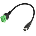 S-Video 8 Pin Male to 5 Pin Female Bolt Screw with Shield Terminals Pluggable Type Adapter Cable, 0.3m