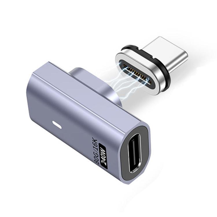 Type-C オスからメス PD240W 80Gbps 60K 磁気吸着アダプター、ストレートヘッド、エルボーヘッド、サイドエルボー