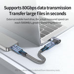 Type-C オスからメス PD240W 80Gbps 60K 磁気吸着アダプター、ストレートヘッド、エルボーヘッド、サイドエルボー