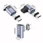 Type-C オスからメス PD240W 80Gbps 60K 磁気吸着アダプター、ストレートヘッド、エルボーヘッド、サイドエルボー