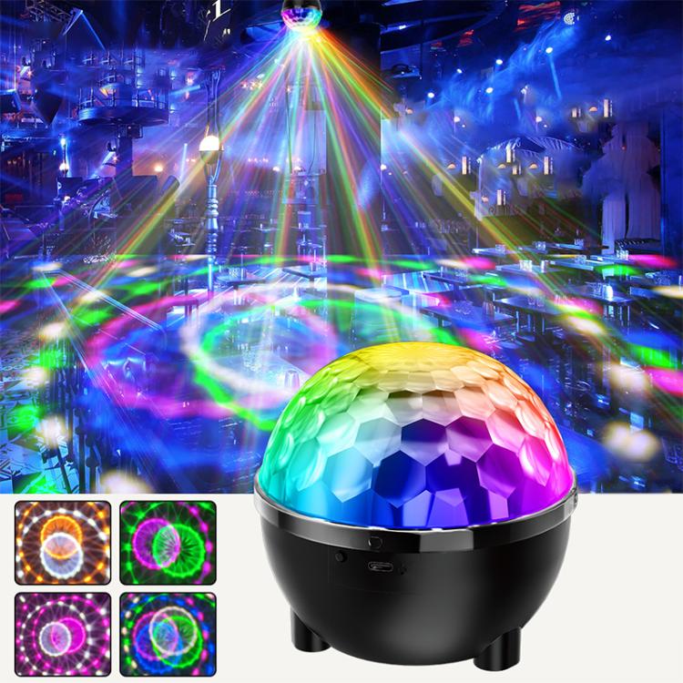 ひまわりマジックボールライト LED RGB 回転ステージランプ、音声制御、リモコン付き