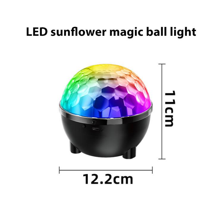 ひまわりマジックボールライト LED RGB 回転ステージランプ、音声制御、リモコン付き