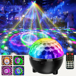 ひまわりマジックボールライト LED RGB 回転ステージランプ、音声制御、リモコン付き