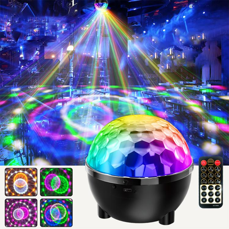 ひまわりマジックボールライト LED RGB 回転ステージランプ、音声制御、リモコン付き