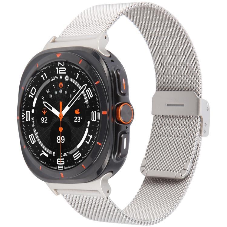 ミラネーゼ 一体型バックル メタル時計バンド、Samsung Galaxy Watch Ultra 47mm / Ultra 2025 用