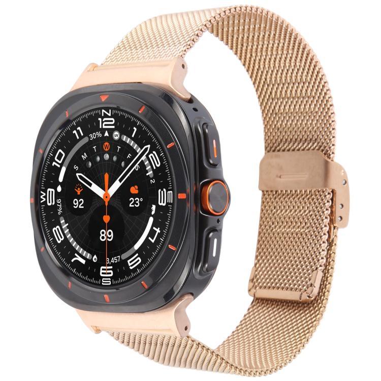 ミラネーゼ 一体型バックル メタル時計バンド、Samsung Galaxy Watch Ultra 47mm / Ultra 2025 用