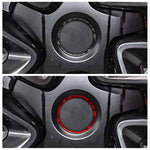 For Tesla Model 3 / Y 4pcs/Set Carbon Fiber Car Wheel Hub Decoration Ring, Car Wheel Hub